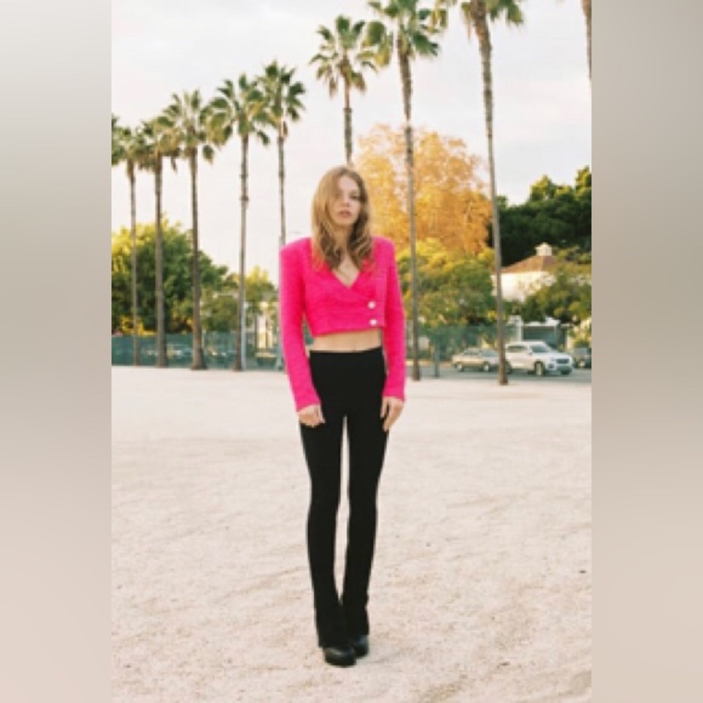 Zara Barbie Pink Tweed Jacket